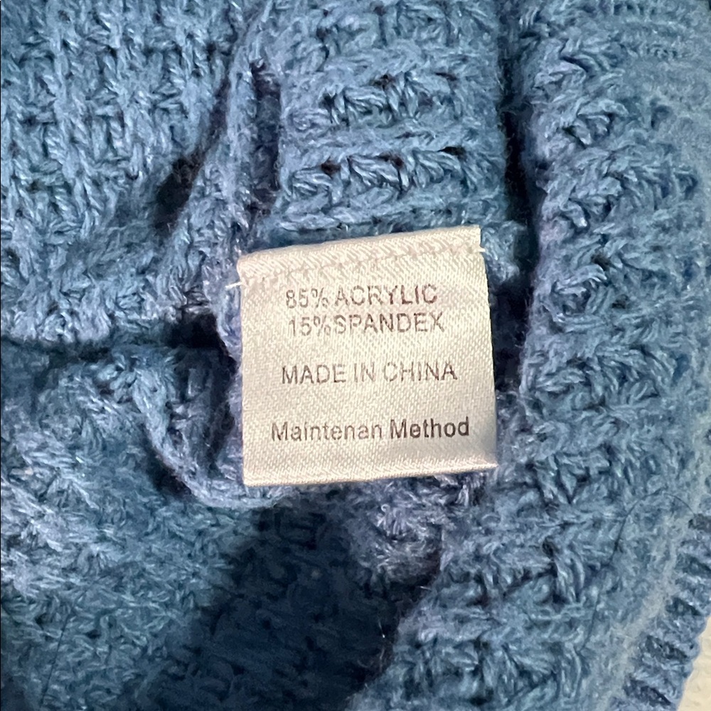 Merokeety Blue Women's Cozy Crew Neck Sweater - Small - Picture 4 of 7